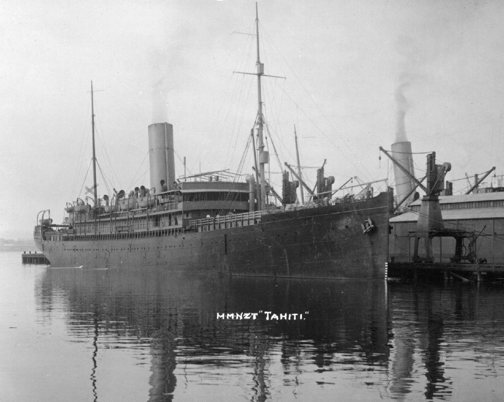 HMNZT Tahiti was one of the ships used in the transport of the Main Body to Egypt.